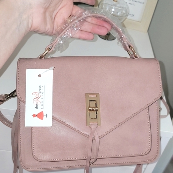 New! Mauve/blush Purse with gold hardware - Picture 9 of 9
